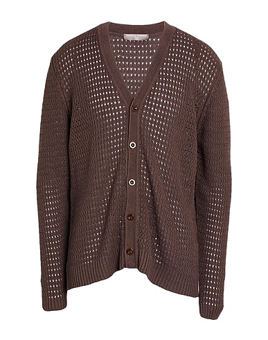 DANIELE FIESOLI Cardigan LAB Dark brown 75% Linen, 25% Cotton
