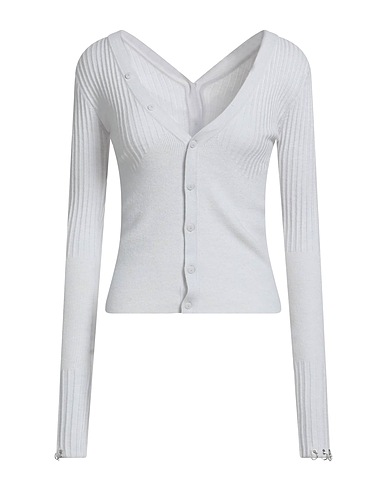 PATRIZIA PEPE Cardigan Light grey 50% Polyamide, 22% Acrylic, 18% Cotton, 5% Elastane, 5% Wool