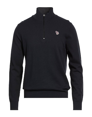 PS PAUL SMITH Jumper with zip Midnight blue 60% Cotton, 30% Nylon, 10% Wool