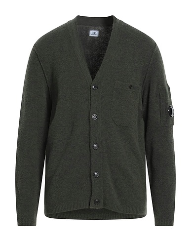 C.P. COMPANY Cardigan Military green 34% Polyamide, 34% Wool, 22% Acrylic, 8% Alpaca wool, 2% Elastane