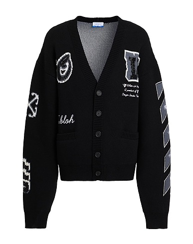 OFF-WHITE™ Cardigan Black 55% Wool, 41% Cotton, 4% Polyamide, Crystal