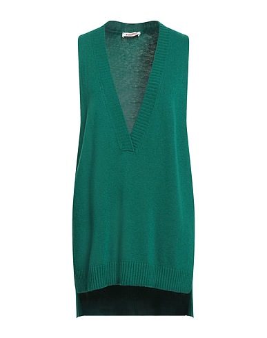 KONTATTO Sleeveless sweater Emerald green 35% Polyamide, 30% Merino Wool, 30% Viscose, 5% Cashmere