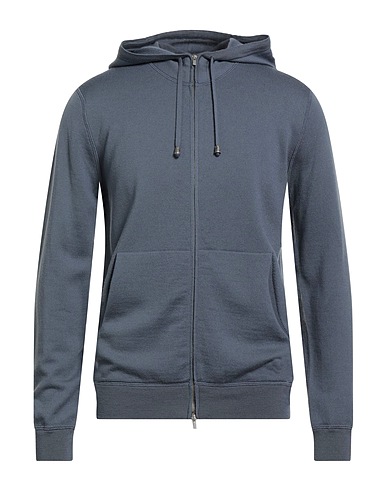 FILIPPO DE LAURENTIIS Pullover mit Zipper  Taubenblau 100% Merinowolle
