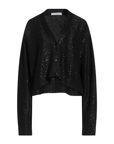 PHILOSOPHY di LORENZO SERAFINI Кардиган Чёрный 100% Полиэстер, Вискоза, Полиамид