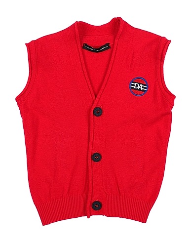 DANIELE ALESSANDRINI Cardigan Red 97% Viscose, 3% Elastane