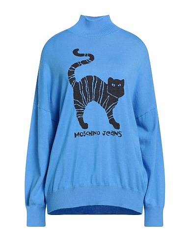 MOSCHINO JEANS Μπλούζα ζιβάγκο Ανοιχτό μπλε 100% Παρθένο μαλλί