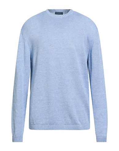 DANIELE FIESOLI Jumper Light blue 65% Linen, 35% Cotton
