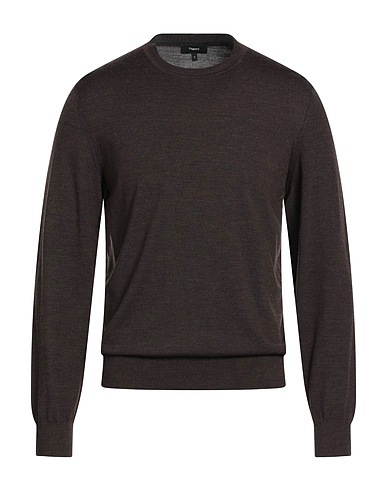 THEORY Jumper Dark brown 99% Wool, 1% Other Fibres