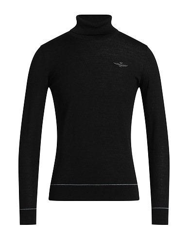 AERONAUTICA MILITARE Rollkragenpullover Schwarz 50% Wolle, 50% Acryl