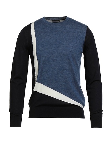 EMPORIO ARMANI Πουλόβερ Μπλε αεροπορίας 100% Παρθένο μαλλί