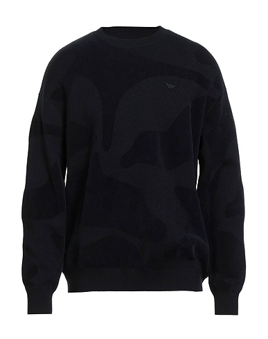 EMPORIO ARMANI Sweater Midnight blue 51% Acrylic, 49% Virgin Wool, Cotton, Polyamide, Elastane