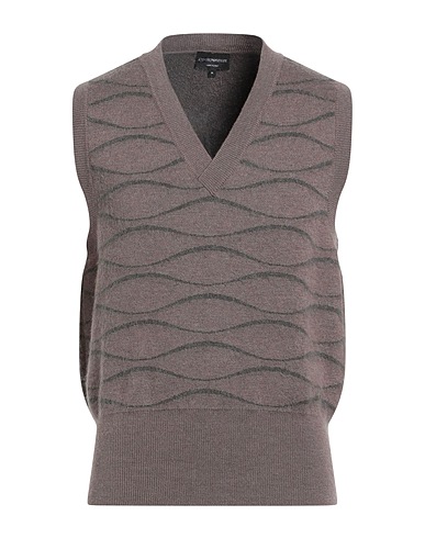 EMPORIO ARMANI Γιλέκο από πλεκτό ύφασμα Καφέ 61% Παρθένο μαλλί, 19% Πολυαμίδη, 10% Μαλλί αλπακά, 10% Μάλλινο μοχέρ
