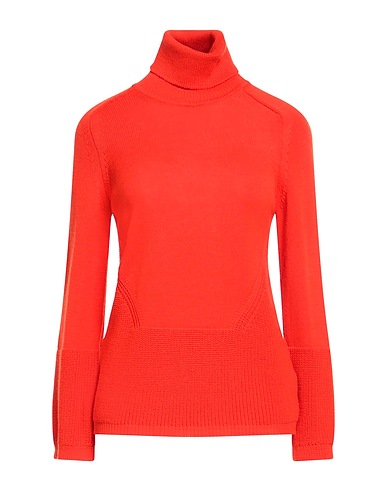 CROCHÈ Polo neck Tomato red 50% Merino Wool, 50% Acrylic