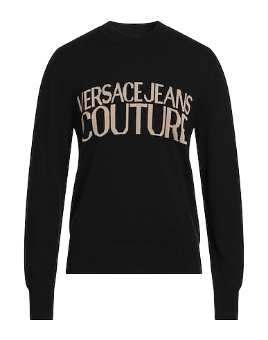 VERSACE JEANS COUTURE Sweater Black 48% Wool, 34% Viscose, 12% Polyamide, 5% Cashmere, 1% Elastane