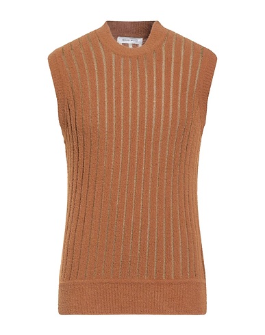 WOOD WOOD Sleeveless sweater Camel 87% Polyamide, 13% Viscose