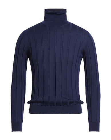 FABRIZIO DEL CARLO Polo neck Midnight blue 100% Merino Wool