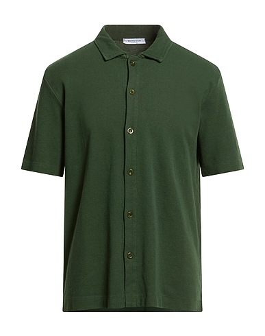 WOOL & CO Camicia tinta unita Verde 100% Cotone
