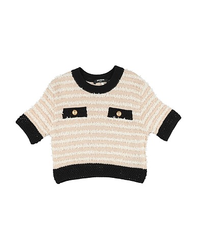 BALMAIN Sweater Beige 47% Cotton, 43% Viscose, 10% Polyamide
