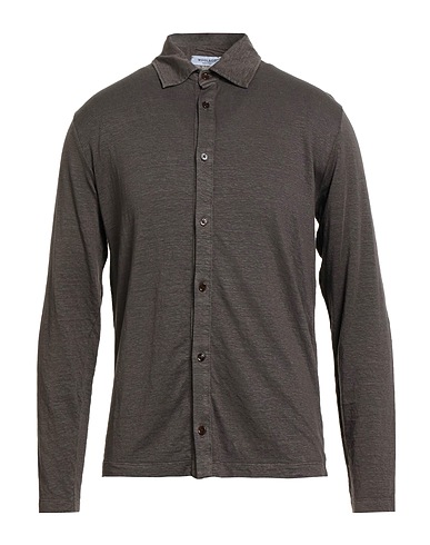 WOOL & CO Camicia in lino Cioccolato 92% Lino, 8% Elastan