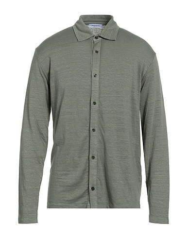 WOOL & CO Camicia in lino Verde militare 92% Lino, 8% Elastan