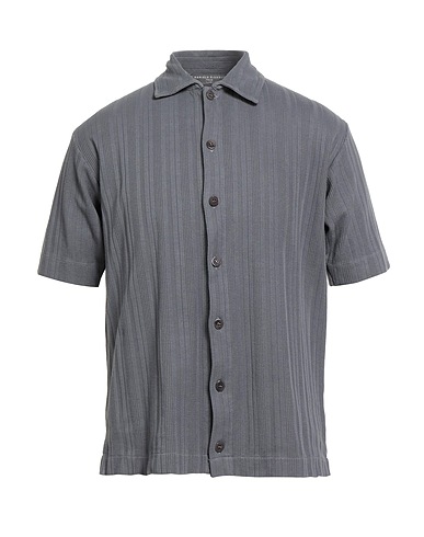 DANIELE FIESOLI Solid color shirt LAB Grey 100% Cotton