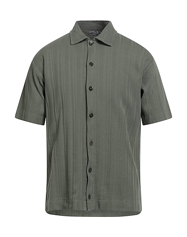DANIELE FIESOLI Solid color shirt LAB Military green 100% Cotton