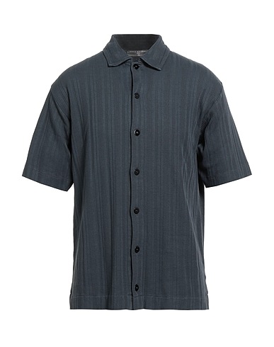DANIELE FIESOLI Μονόχρωμο πουκάμισο LAB Γκρι ανθρακί 100% Βαμβάκι