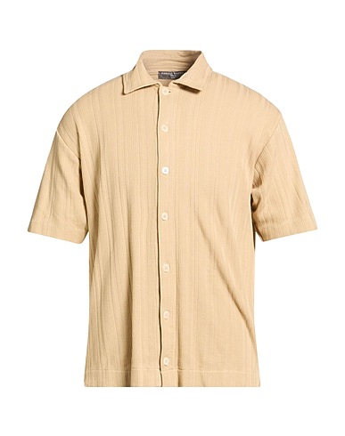 DANIELE FIESOLI Solid color shirt LAB Beige 100% Cotton