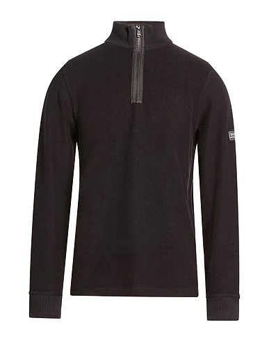 BARBOUR Jumper with zip INTERNATIONAL Black 84% Cotton, 14% Polyester, 2% Elastane