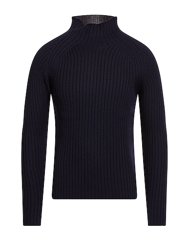 BIKKEMBERGS Polo neck Navy blue 100% Virgin Wool
