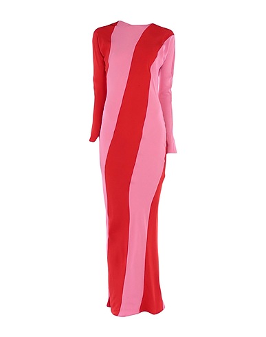 THE ATTICO Long dress Red 75% Acetate, 25% Viscose