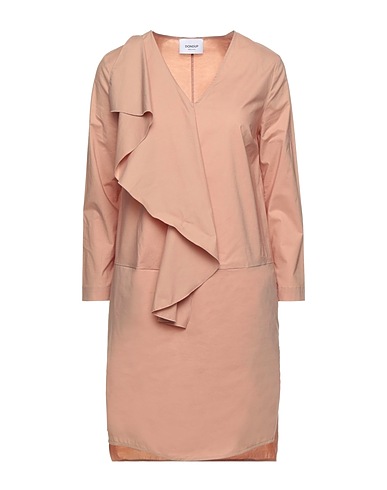 DONDUP Short dress Light brown 98% Cotton, 2% Elastane