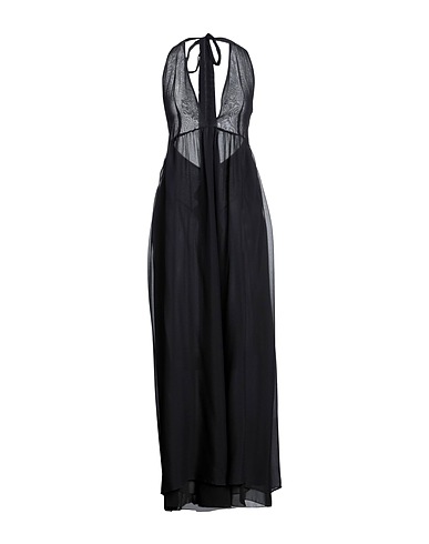 RAME Long dress Black 60% Acetate, 40% Silk, Polyester