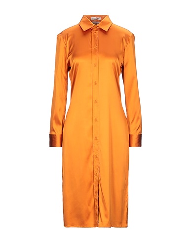 BOTTEGA VENETA Midi dress Rust 95% Silk, 5% Elastane