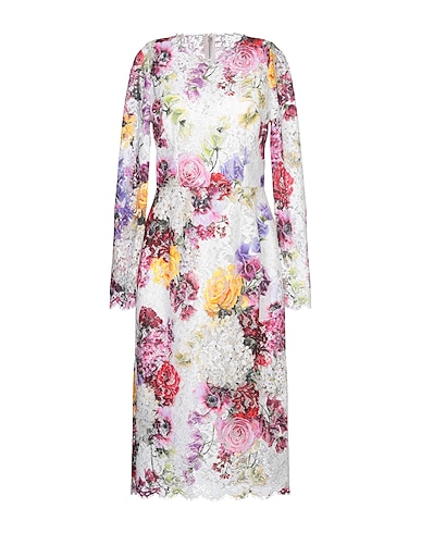 DOLCE&GABBANA Midi dress White 50% Cotton, 41% Viscose, 9% Polyamide