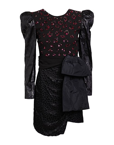 DUNDAS Sequin dress Black 91% Synthetic fibers, 7% Wool, 2% Elastane, Silk, Glass