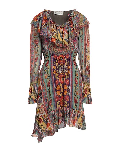 ETRO Short dress Green 100% Silk