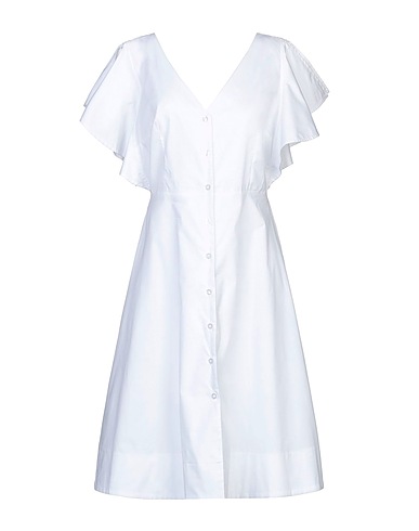 TWENTY EASY by KAOS Short dress White 97% Cotton, 3% Elastane