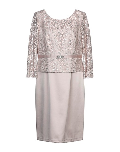SÑ SONIA PEÑA Short dress Taupe 44% Nylon, 41% Triacetate, 10% Polyester, 5% Metallic fiber