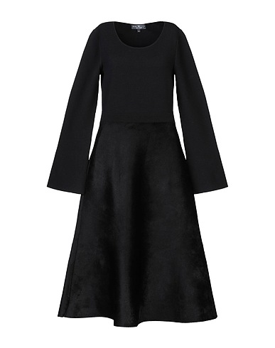 FERRAGAMO ひざ丈ワンピース ブラック ウール 51% / レーヨン 22% / ナイロン 14% / ポリエステル 13%