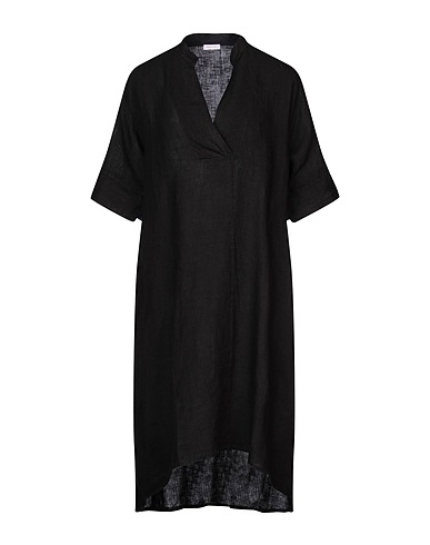 ROSSOPURO Short dress Black 100% Linen