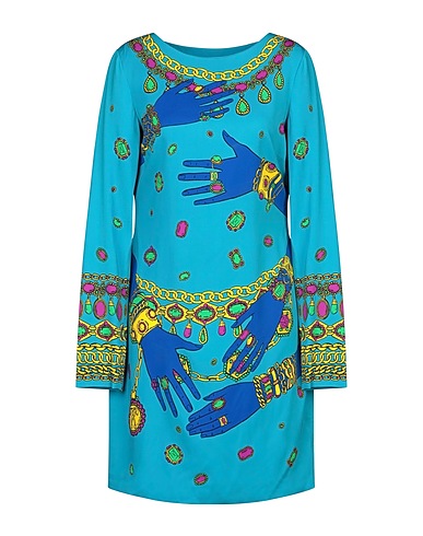 MOSCHINO Short dress Azure 99% Rayon, 1% Other Fibres