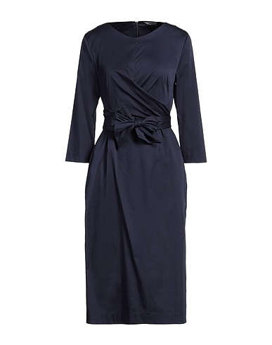 CALIBAN Midi dress Navy 70% Cotton, 27% Polyamide, 3% Elastane