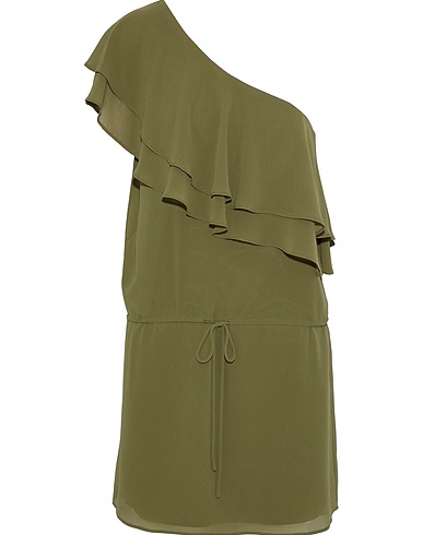 HAUTE HIPPIE One-shoulder dress Military green 100% Polyester
