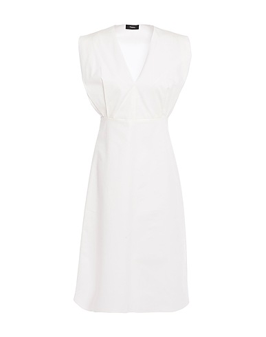 THEORY Midi dress White 98% Cotton, 2% Elastane