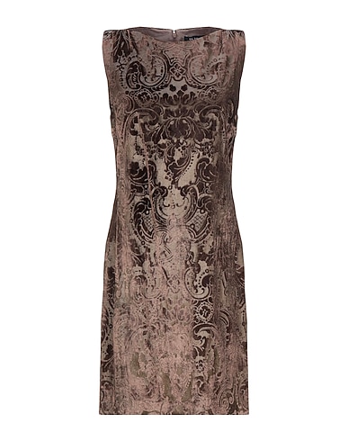 BYBLOS Sheath dress Chocolate brown 82% Viscose, 18% Silk