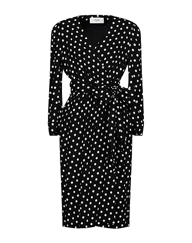 CELINE Midi dress Black 100% Viscose, Silk