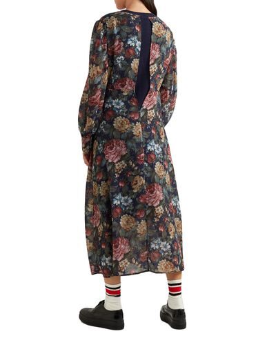 Shop Junya Watanabe Comme Des Garçons Woman Midi Dress Midnight Blue Size S Polyester, Wool