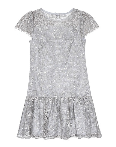 POLO RALPH LAUREN Dress Metallic Lace Dress
 Grey 84% Nylon, 16% Metallic fiber