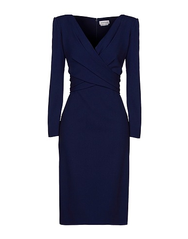 MCQUEEN Midi dress Dark purple 96% Virgin Wool, 3% Polyamide, 1% Elastane